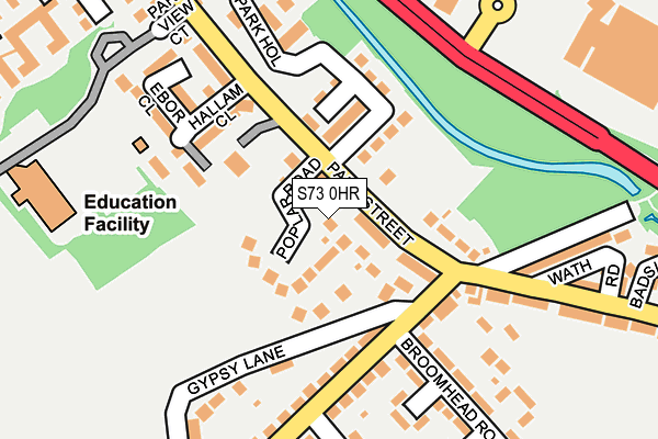 S73 0HR map - OS OpenMap – Local (Ordnance Survey)