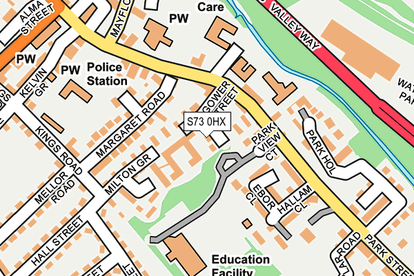 S73 0HX map - OS OpenMap – Local (Ordnance Survey)