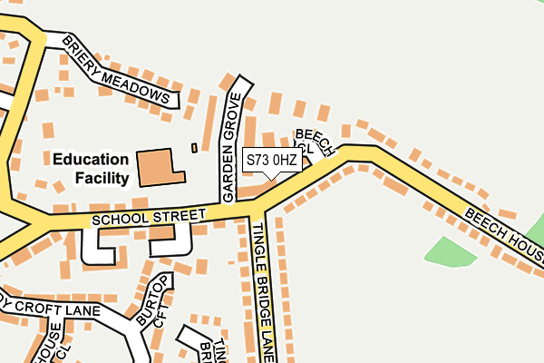 S73 0HZ map - OS OpenMap – Local (Ordnance Survey)