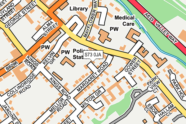 S73 0JA map - OS OpenMap – Local (Ordnance Survey)