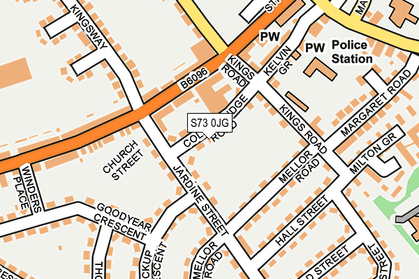 S73 0JG map - OS OpenMap – Local (Ordnance Survey)