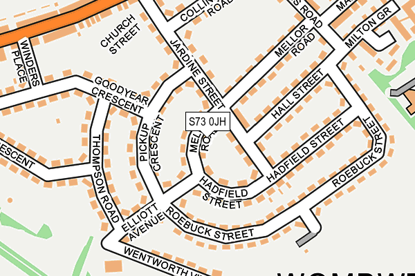 S73 0JH map - OS OpenMap – Local (Ordnance Survey)