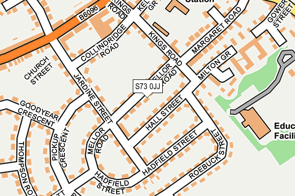 S73 0JJ map - OS OpenMap – Local (Ordnance Survey)