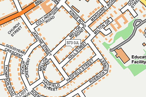 S73 0JL map - OS OpenMap – Local (Ordnance Survey)