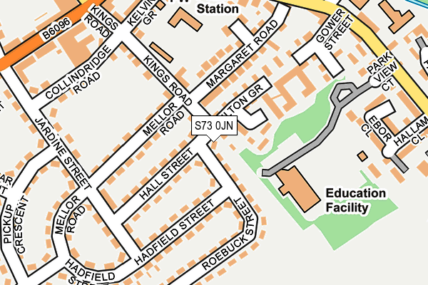 S73 0JN map - OS OpenMap – Local (Ordnance Survey)