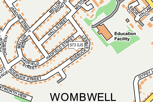 S73 0JS map - OS OpenMap – Local (Ordnance Survey)