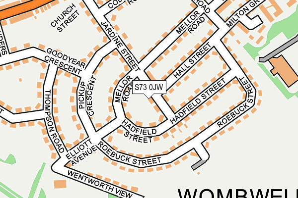 S73 0JW map - OS OpenMap – Local (Ordnance Survey)