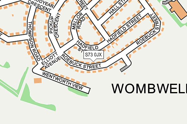 S73 0JX map - OS OpenMap – Local (Ordnance Survey)