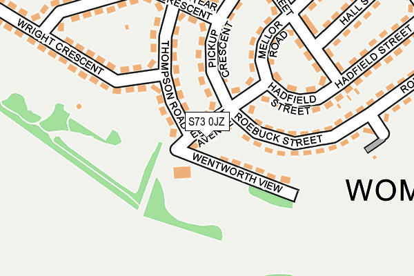 S73 0JZ map - OS OpenMap – Local (Ordnance Survey)