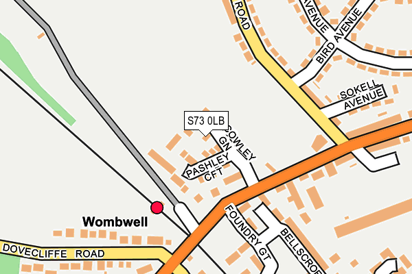 S73 0LB map - OS OpenMap – Local (Ordnance Survey)