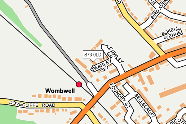 S73 0LD map - OS OpenMap – Local (Ordnance Survey)