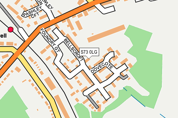 S73 0LG map - OS OpenMap – Local (Ordnance Survey)