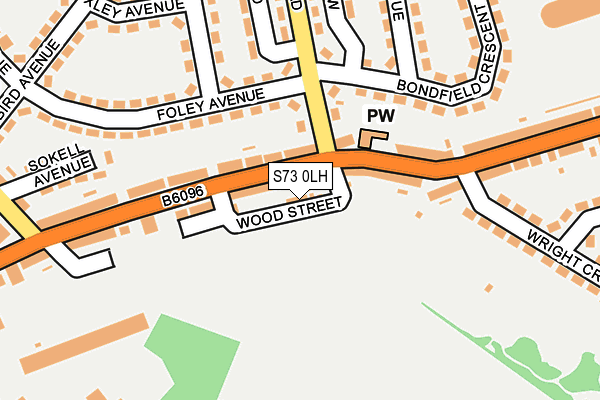 S73 0LH map - OS OpenMap – Local (Ordnance Survey)