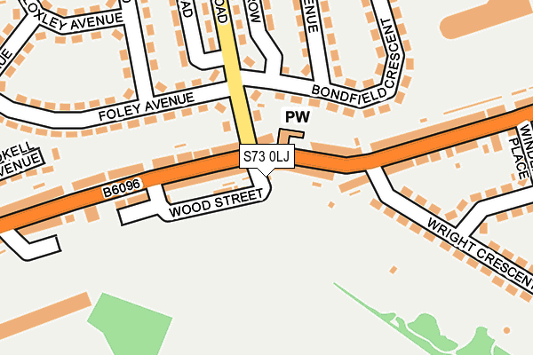 S73 0LJ map - OS OpenMap – Local (Ordnance Survey)