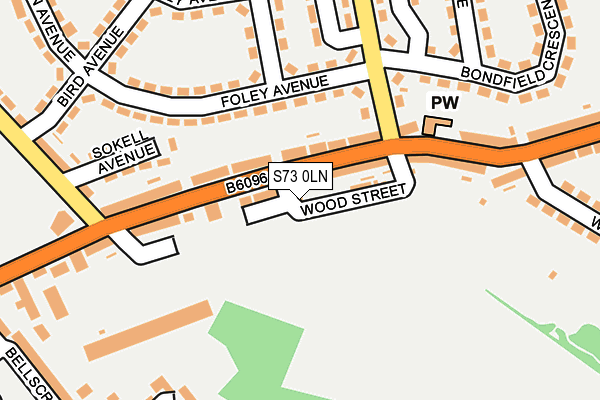 S73 0LN map - OS OpenMap – Local (Ordnance Survey)