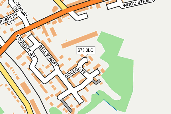 S73 0LQ map - OS OpenMap – Local (Ordnance Survey)