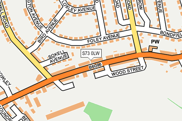 S73 0LW map - OS OpenMap – Local (Ordnance Survey)