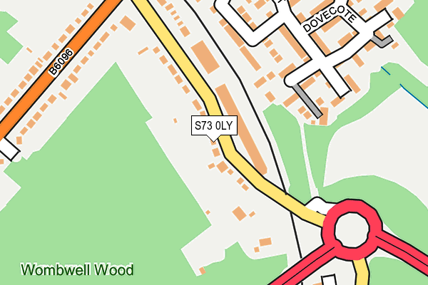 S73 0LY map - OS OpenMap – Local (Ordnance Survey)