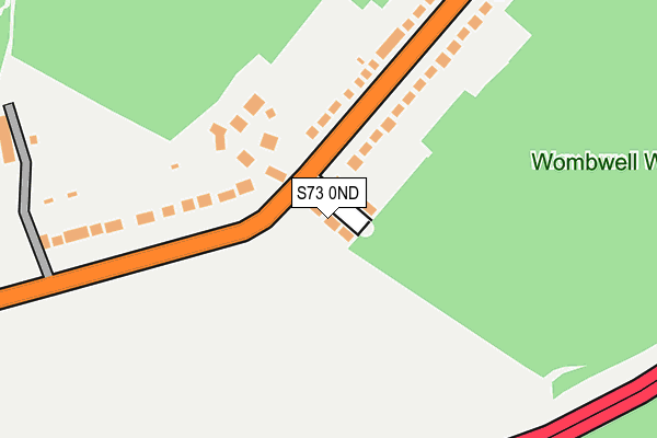 S73 0ND map - OS OpenMap – Local (Ordnance Survey)