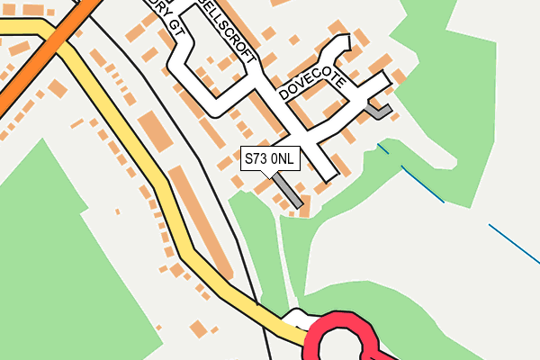 S73 0NL map - OS OpenMap – Local (Ordnance Survey)