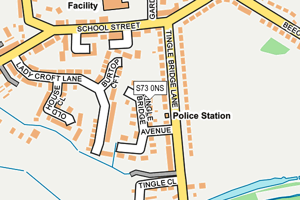 S73 0NS map - OS OpenMap – Local (Ordnance Survey)