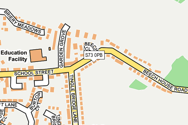 S73 0PB map - OS OpenMap – Local (Ordnance Survey)