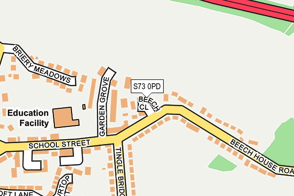 S73 0PD map - OS OpenMap – Local (Ordnance Survey)
