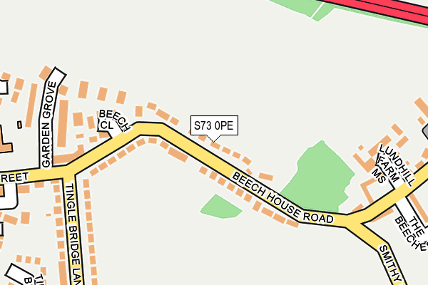 S73 0PE map - OS OpenMap – Local (Ordnance Survey)