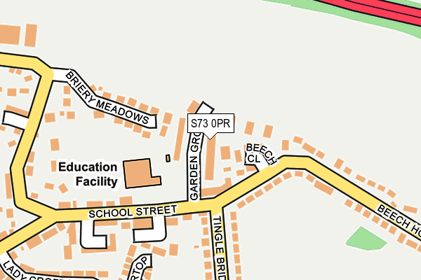 S73 0PR map - OS OpenMap – Local (Ordnance Survey)