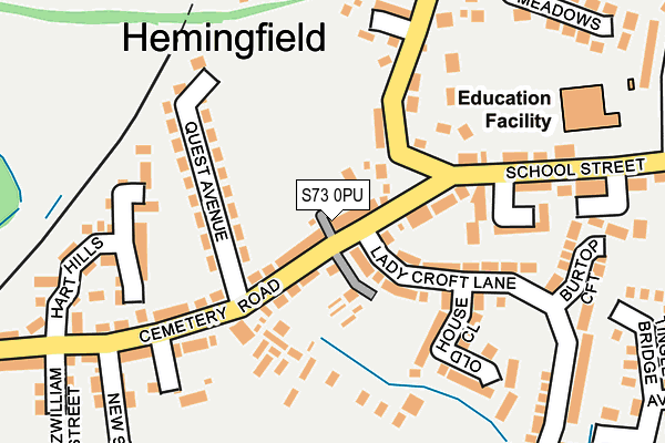 S73 0PU map - OS OpenMap – Local (Ordnance Survey)