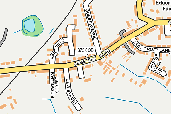 S73 0QD map - OS OpenMap – Local (Ordnance Survey)