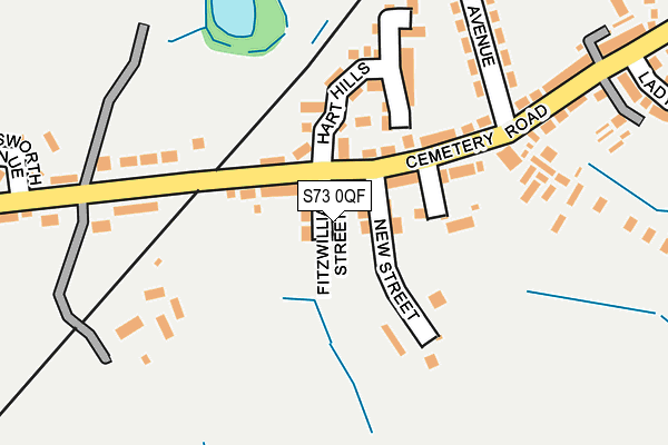 S73 0QF map - OS OpenMap – Local (Ordnance Survey)