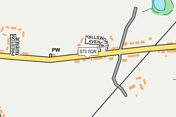 S73 0QN map - OS OpenMap – Local (Ordnance Survey)