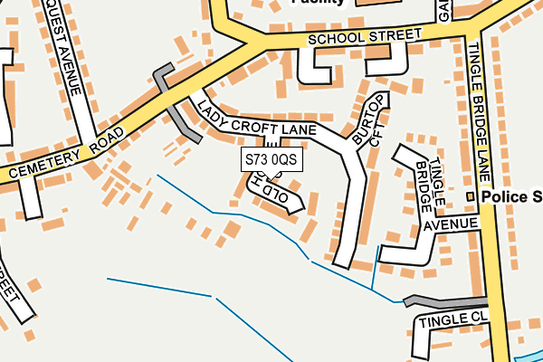 S73 0QS map - OS OpenMap – Local (Ordnance Survey)