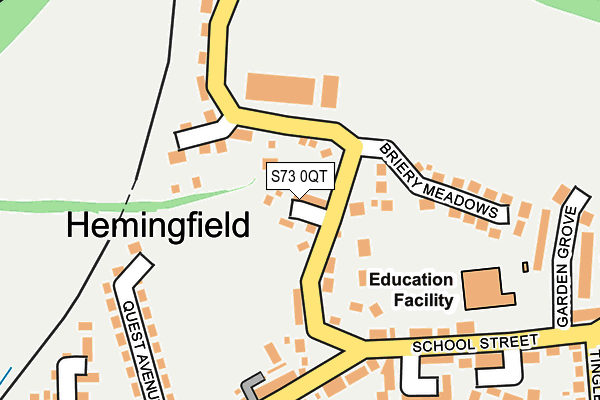 S73 0QT map - OS OpenMap – Local (Ordnance Survey)