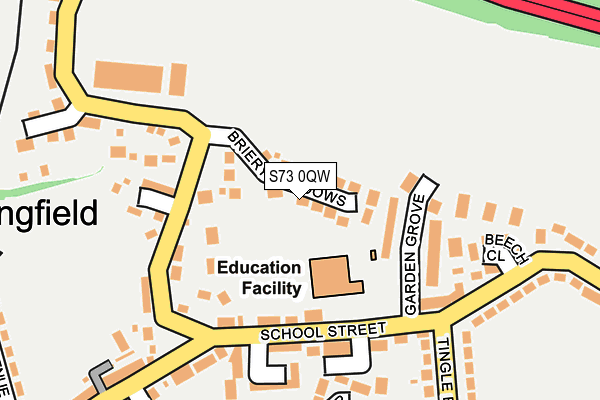 S73 0QW map - OS OpenMap – Local (Ordnance Survey)