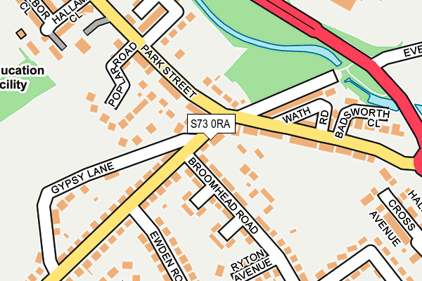 S73 0RA map - OS OpenMap – Local (Ordnance Survey)