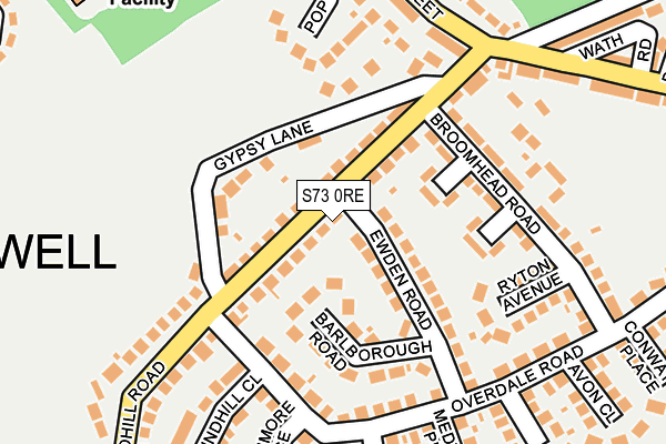 S73 0RE map - OS OpenMap – Local (Ordnance Survey)