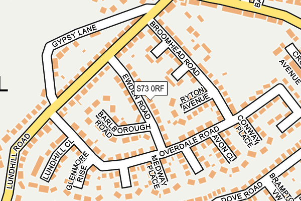 S73 0RF map - OS OpenMap – Local (Ordnance Survey)
