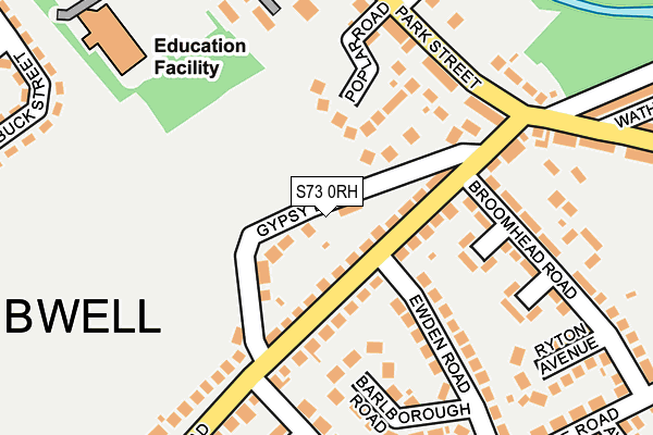 S73 0RH map - OS OpenMap – Local (Ordnance Survey)