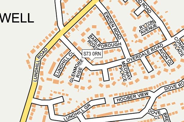 S73 0RN map - OS OpenMap – Local (Ordnance Survey)