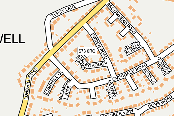 S73 0RQ map - OS OpenMap – Local (Ordnance Survey)