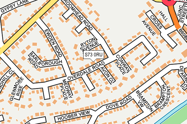 S73 0RU map - OS OpenMap – Local (Ordnance Survey)