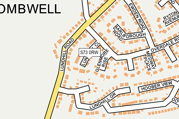 S73 0RW map - OS OpenMap – Local (Ordnance Survey)