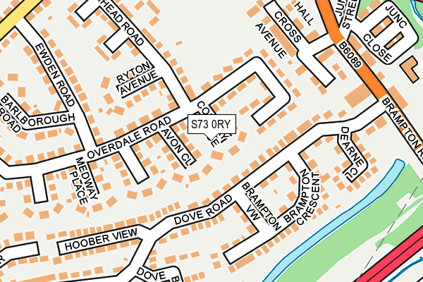 S73 0RY map - OS OpenMap – Local (Ordnance Survey)