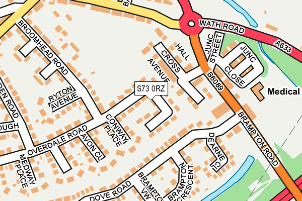 S73 0RZ map - OS OpenMap – Local (Ordnance Survey)
