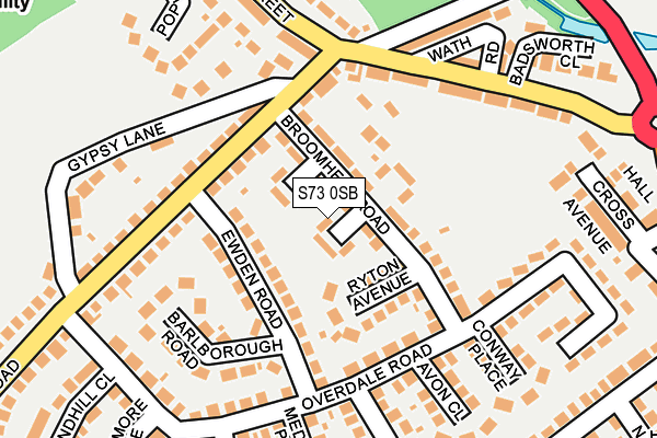 S73 0SB map - OS OpenMap – Local (Ordnance Survey)