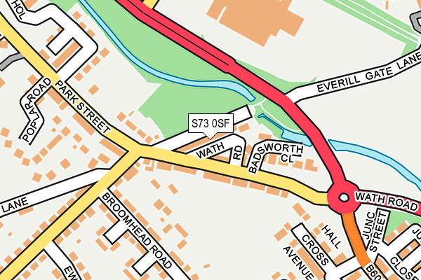 S73 0SF map - OS OpenMap – Local (Ordnance Survey)