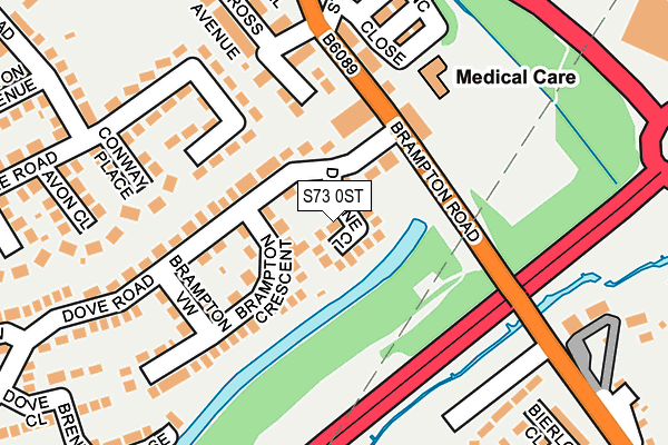 S73 0ST map - OS OpenMap – Local (Ordnance Survey)