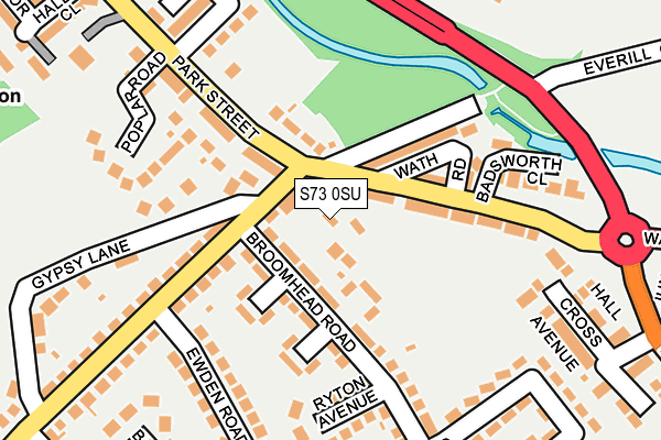 S73 0SU map - OS OpenMap – Local (Ordnance Survey)